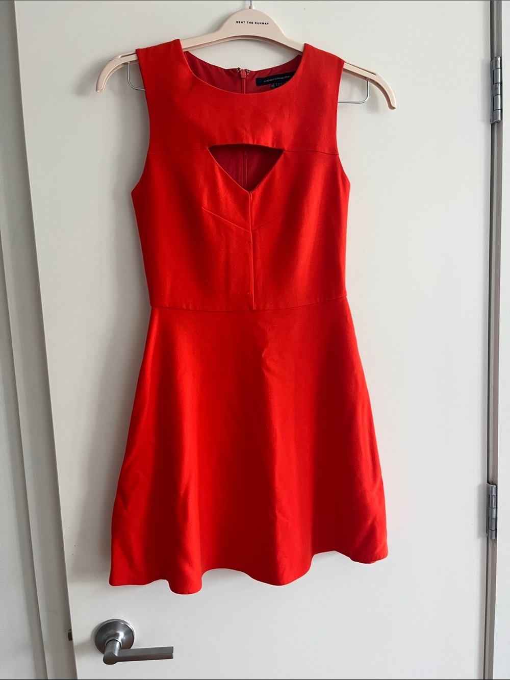 French Connection Red Sleeveless Mini Dress with Front Cutout